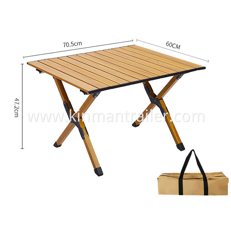 Small Size Wood Color Light Weight Aluminum Folding Camping Tables